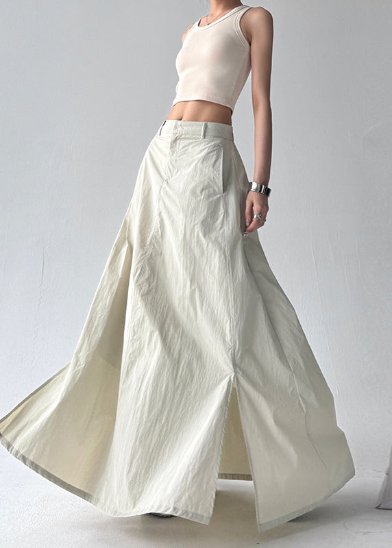 Boho Grey Exra Large Hem Side Open A Line Skirt Summer