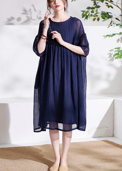 Boho Pink O-Neck Patchwork Summer Cotton Maxi Dresses Half Sleeve - SooLinen