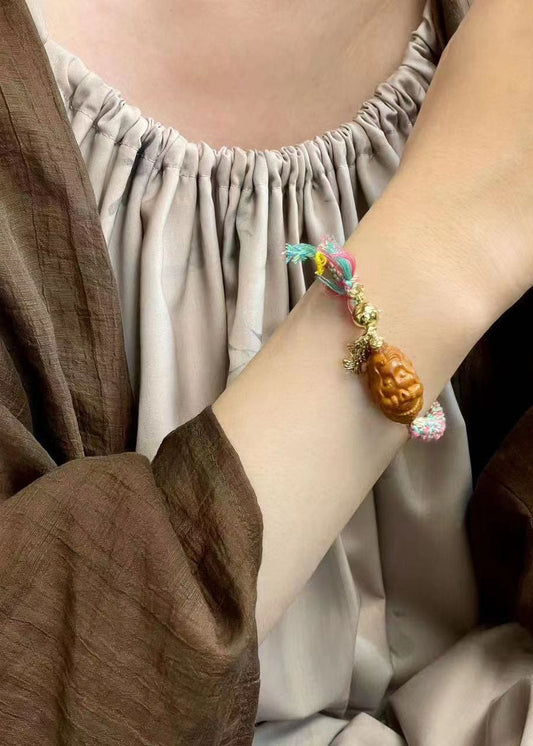 Pulsera de sirena tejida a mano con arcoíris bohemio