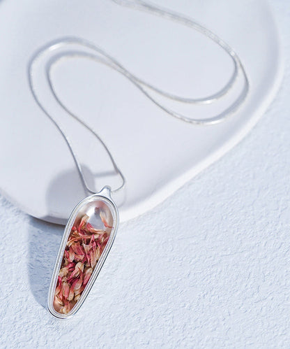 Boho Rote Pullover-Anhänger-Halskette mit Blumenmuster