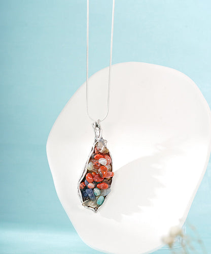 Boho Seidenhalskette mit Jade-Anhänger aus Sterlingsilber