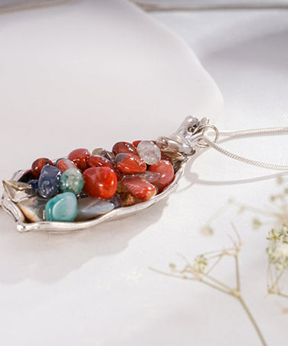 Boho Seidenhalskette mit Jade-Anhänger aus Sterlingsilber