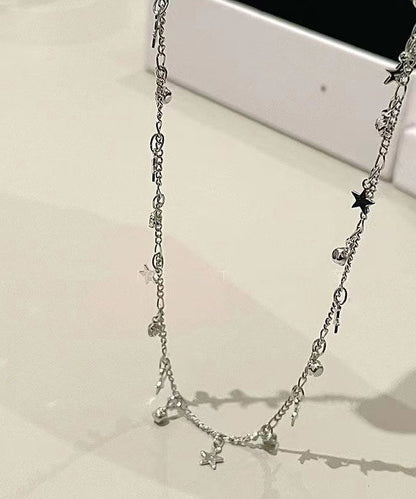 Collar de princesa con estrella de circonita de seda bohemia