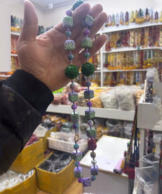 Boho Edelstahl Achat Perlen Perlen Pullover Abgestufte Perlen Halskette