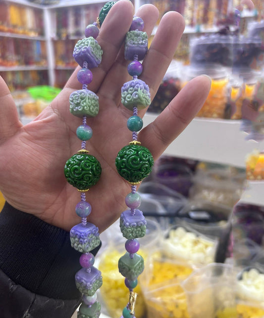 Boho Edelstahl Achat Perlen Perlen Pullover Abgestufte Perlen Halskette