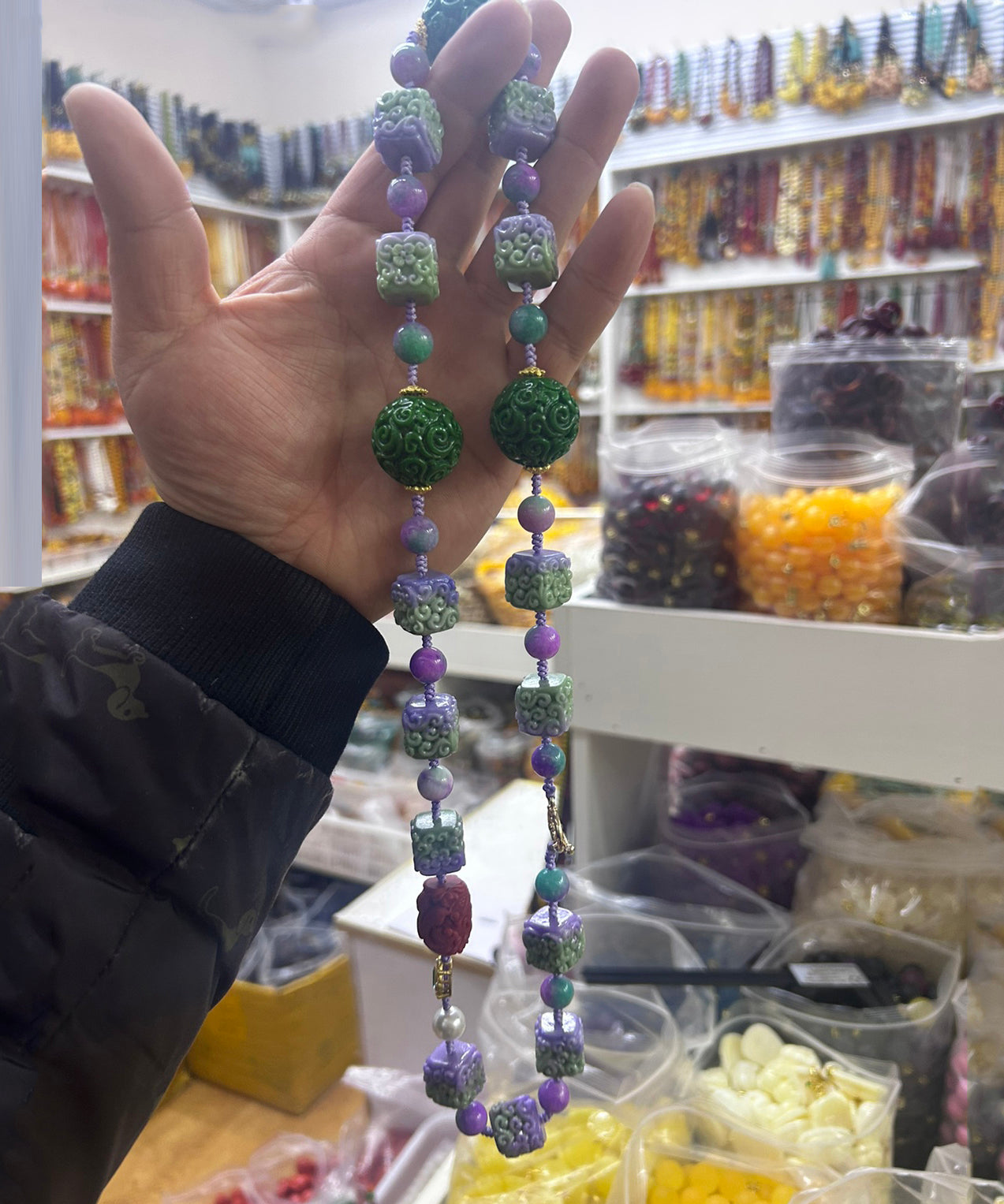 Boho Edelstahl Achat Perlen Perlen Pullover Abgestufte Perlen Halskette