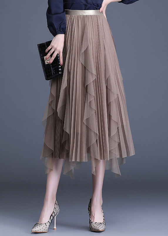 Boho Weißer Patchwork Tüll A-Linie Herbstrock