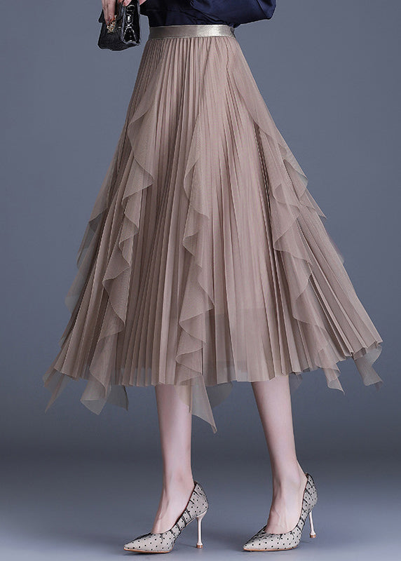 Boho Weißer Patchwork Tüll A-Linie Herbstrock