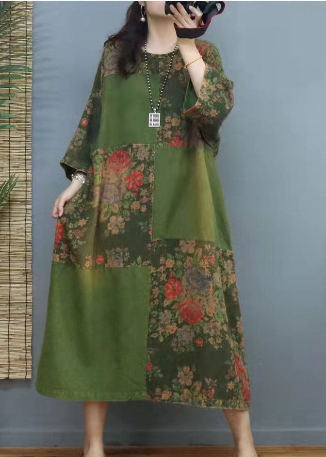 Boho Rotes Patchwork-Partykleid aus Baumwolle mit Kapuze für den Winter