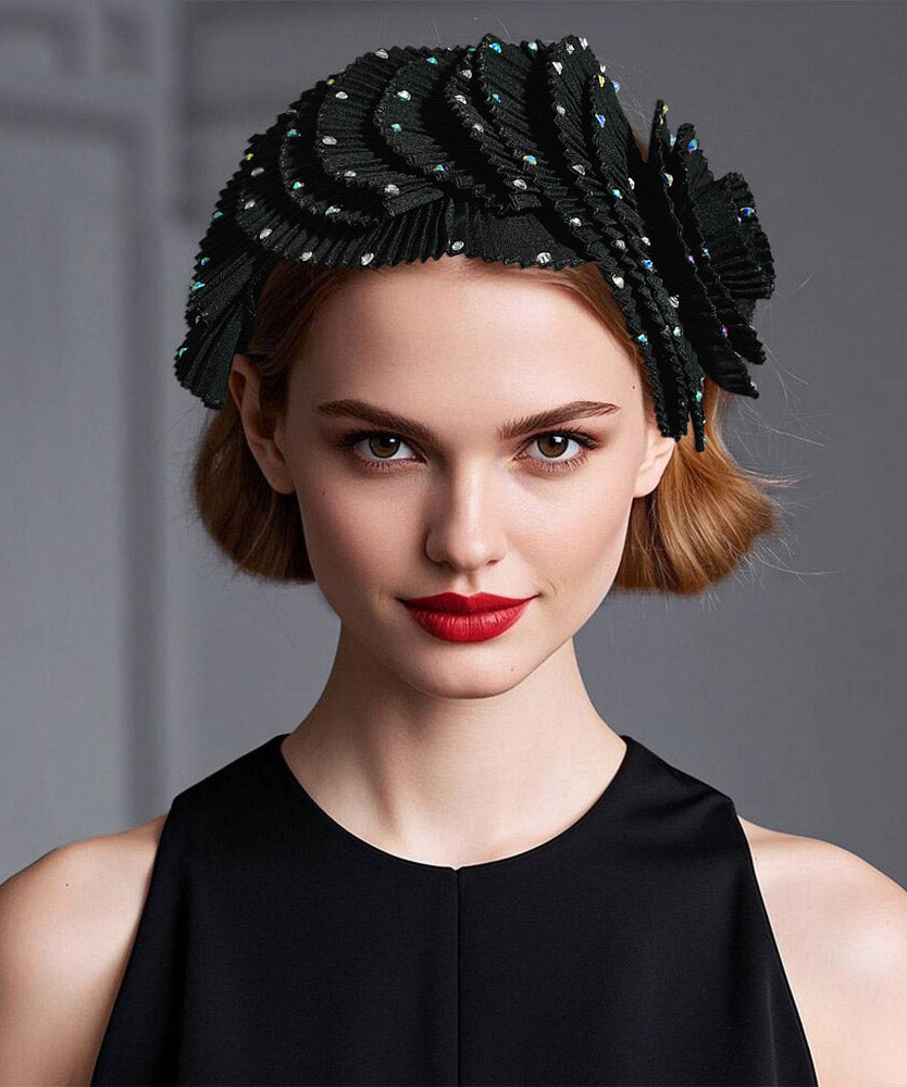 Boutique Black Acrylic Zircon Flora HairPiece