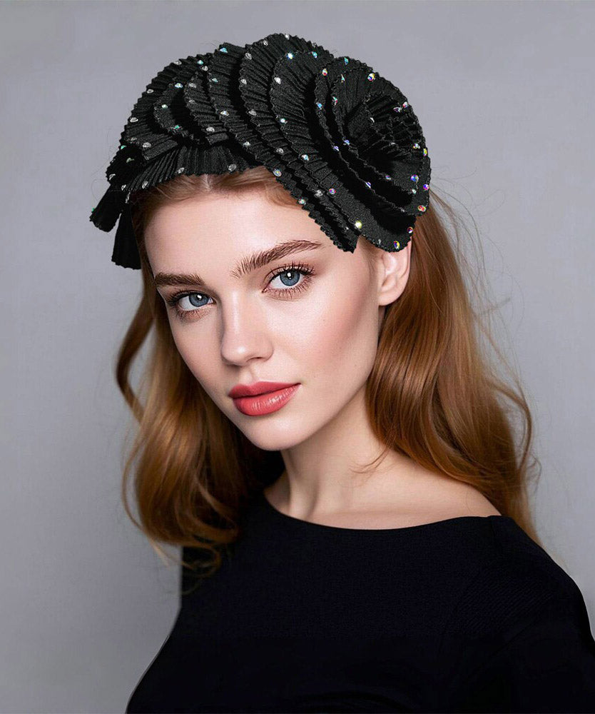 Boutique Black Acrylic Zircon Flora HairPiece