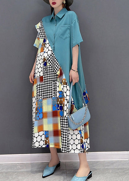 Boutique Schwarz Peter Pan Kragen Rüschen Patchwork Hemd Kleider Kurzarm