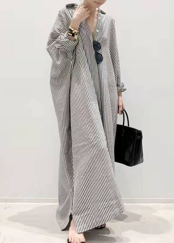 Boutique Schwarz Peter Pan Kragen Gestreiften hemden Kleid Frühling