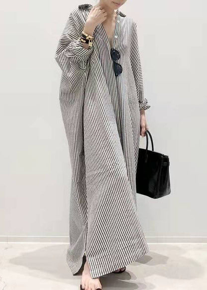 Boutique Schwarz Peter Pan Kragen Gestreiften hemden Kleid Frühling