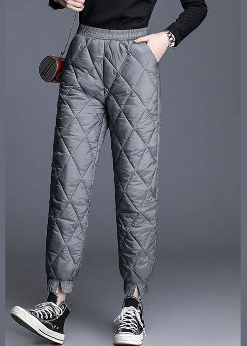 Boutique Schwarze Taschen Feine Baumwolle gefüllte Hose Winter