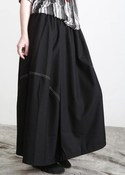 Boutique Black Pockets asymmetrical design Summer Skirts - SooLinen