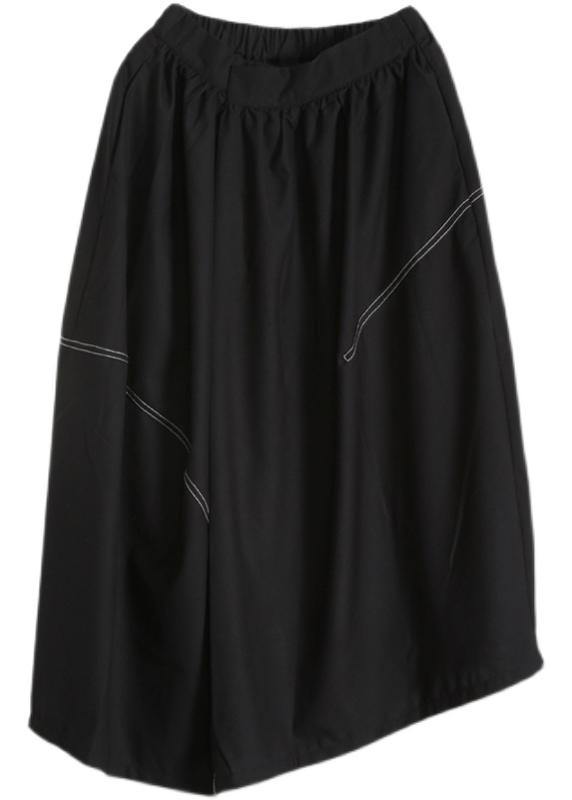 Boutique Black Pockets asymmetrical design Summer Skirts - SooLinen