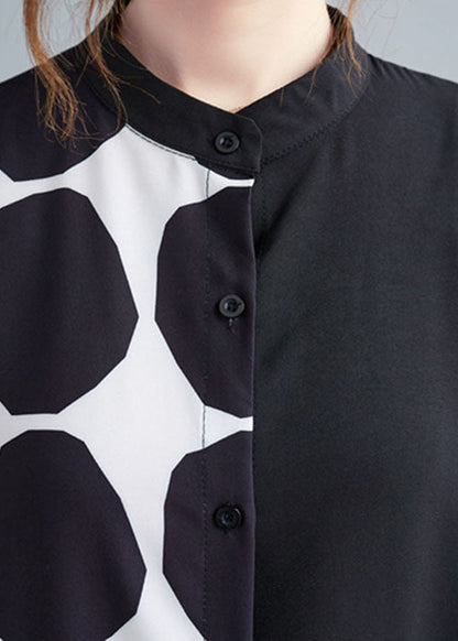 Boutique Schwarz Print Patchwork Urlaubskleider Frühling