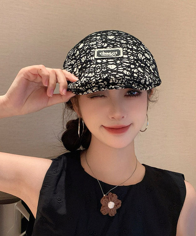 Boutique Black Print Versatile Breton Hat