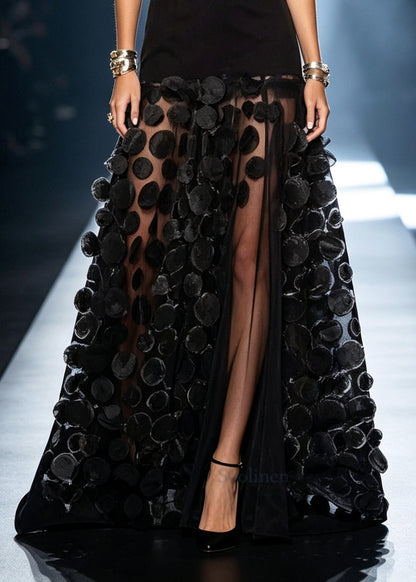 Boutique Black Strapless Patchwork Tulle Party Dresses Summer