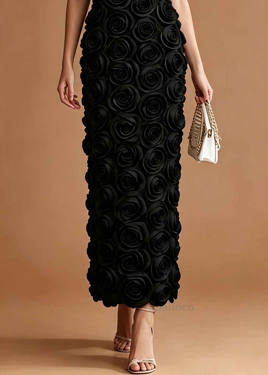 Boutique Black V Neck Floral Party Dress Summer