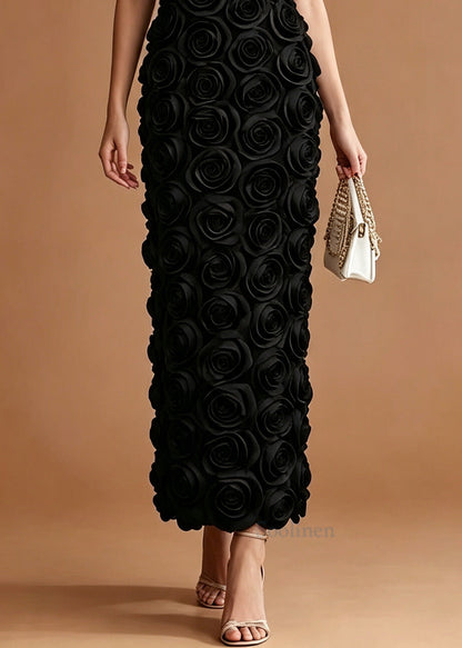 Boutique Black V Neck Floral Party Dress Summer