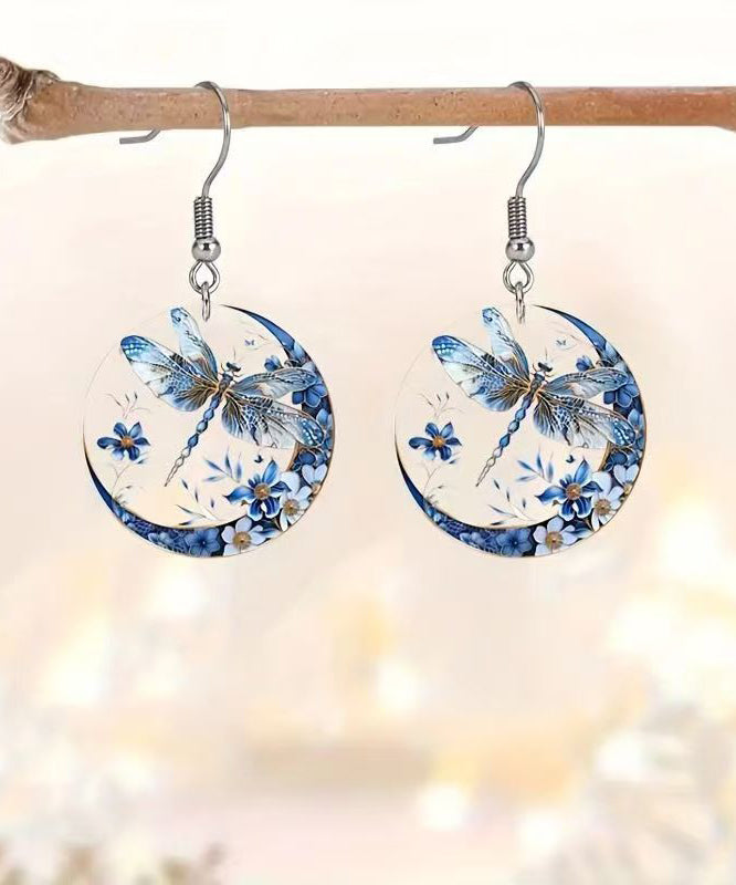Pendientes colgantes de libélula de acrílico azul boutique