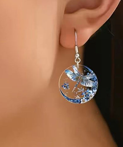 Pendientes colgantes de libélula de acrílico azul boutique