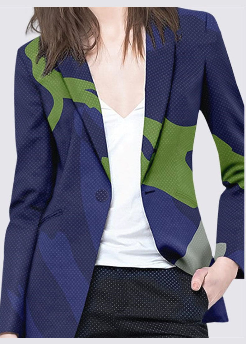 Boutique Blauer Mantel mit Peter-Pan-Kragen und langem Ärmel