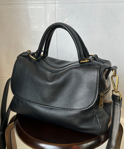 Boutique Coffee Large Capacity Calf Leather Tote Handbag