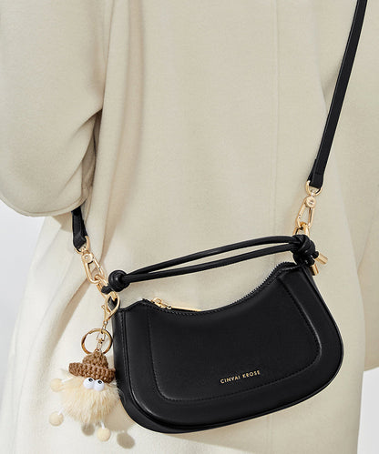 Boutique Coffee Versatile Durable Calf Leather CrossBody Bag