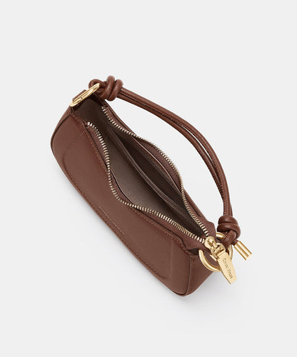 Boutique Coffee Versatile Durable Calf Leather CrossBody Bag