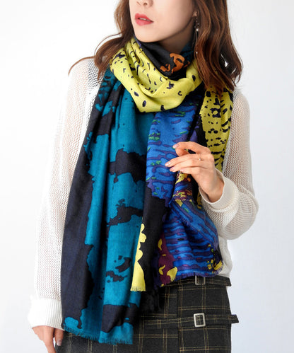 Vielseitiger Wollschal mit elegantem Colorblock-Print