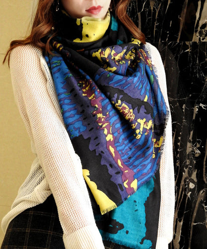 Vielseitiger Wollschal mit elegantem Colorblock-Print