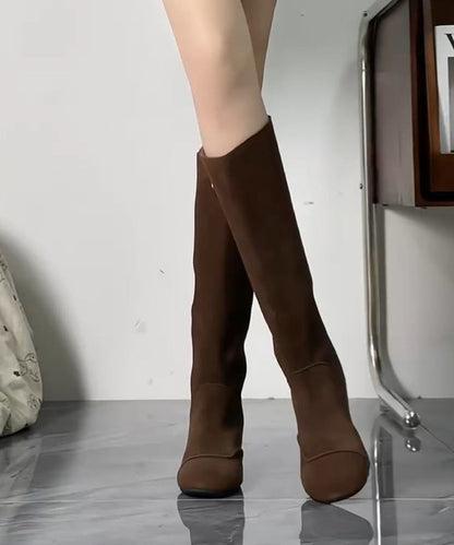 Bequeme braune Keilstiefel im Boutique-Stil