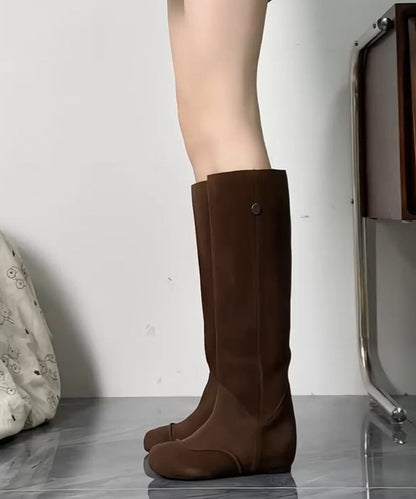 Bequeme braune Keilstiefel im Boutique-Stil