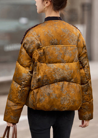 Chaquetas de plumón de pato con patchwork de piel sintética de boutique para invierno