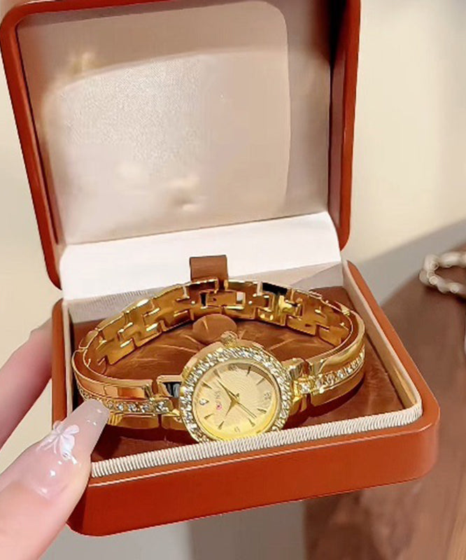 Boutique Gold Metal Zircon Quartz Movement Watches