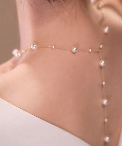 Boutique Gold Stainless Steel Overgild Pearl Tassel Pendant Necklace