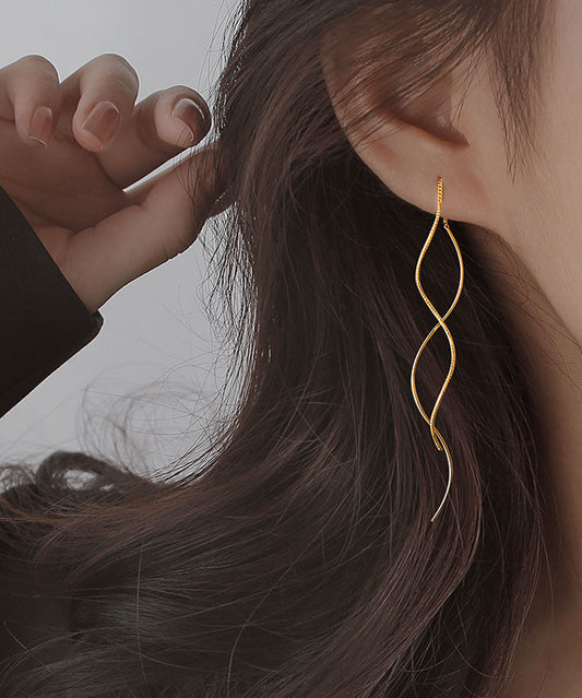 Boutique Gold – Vergoldete, wellenförmige Tropfenohrringe aus Sterlingsilber