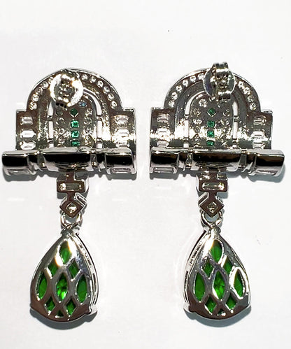 Boutique Green Copper Alloy Zircon Water Droplet Drop Earrings