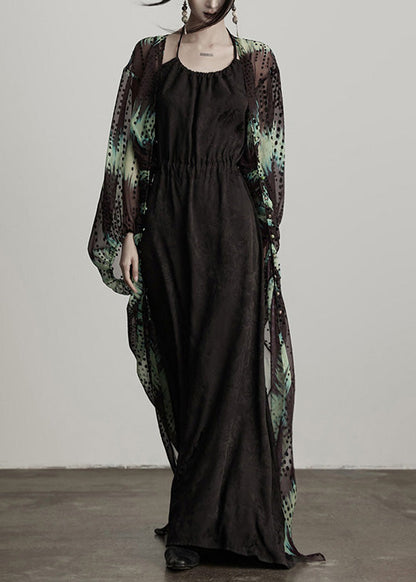 Boutique Grüne Seidenstrickjacken mit V-Ausschnitt und Nagelperlen für den Frühling