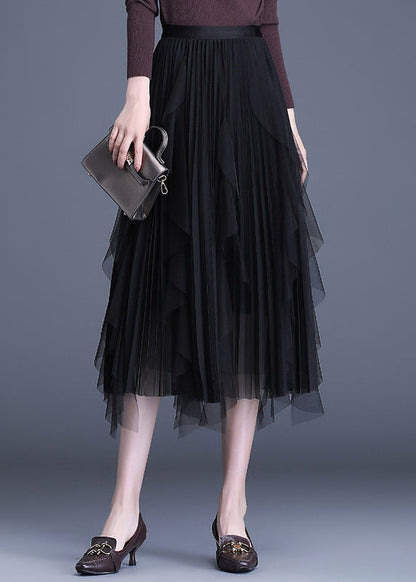 Boutique Grau Patchwork-Design Asymmetrische Herbströcke