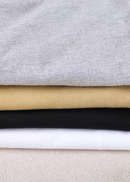 Boutique Grey side open Cotton Tops Summer - SooLinen