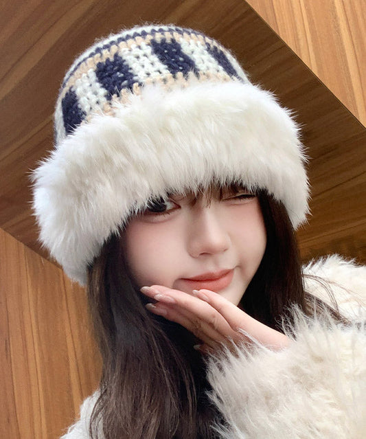 Sombrero de pescador de punto con diseño de conejo en color caqui de Boutique