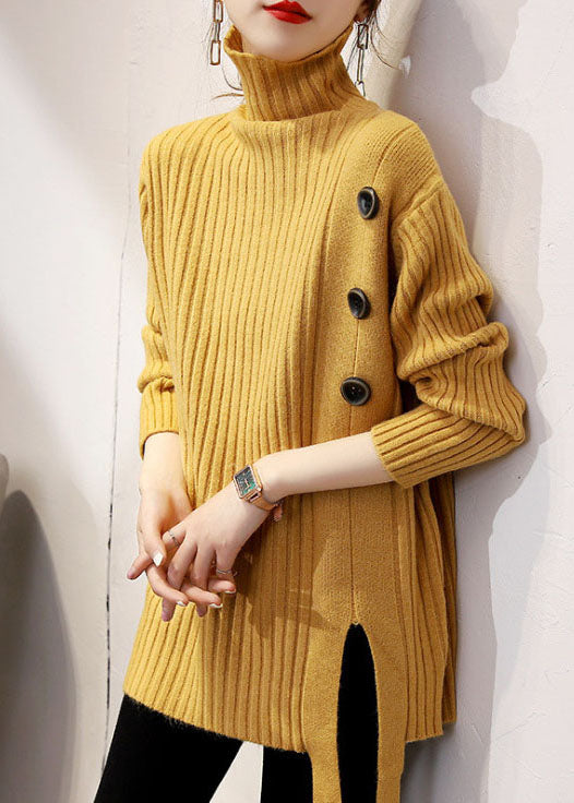 Boutique Khaki Rollkragen Dicker Strickpullover für Herbst und Winter