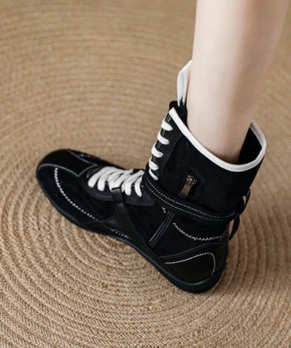 Botas de empalme con cordones de boutique de ante marrón