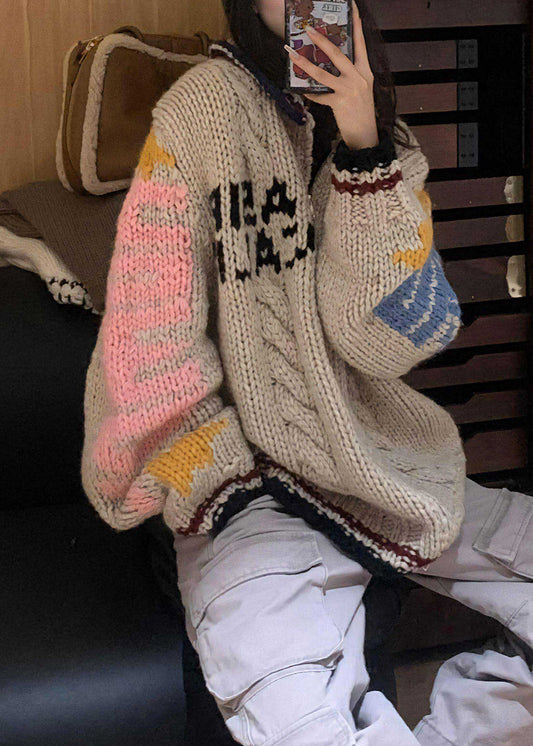 Jersey de punto jacquard con cuello redondo de boutique para primavera