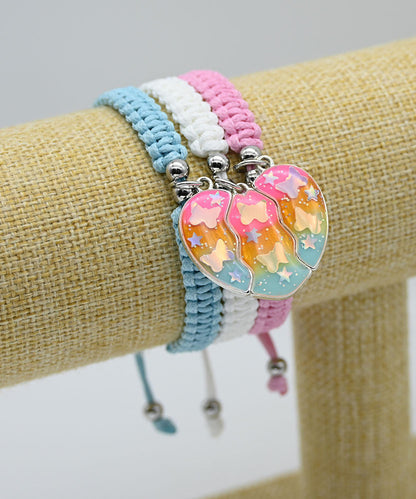 Boutique Orange Alloy Weave Tassel Best Friend Set Charm Bracelet