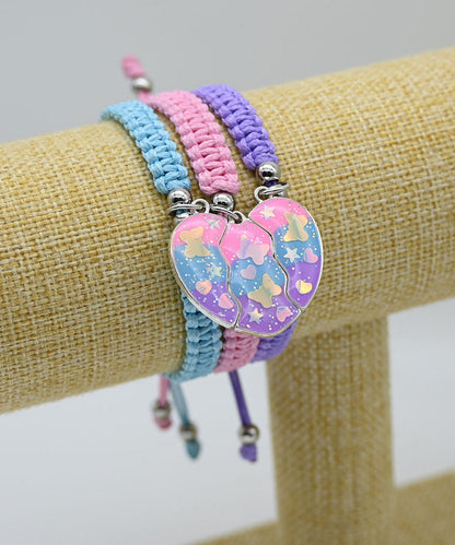 Boutique Orange Alloy Weave Tassel Best Friend Set Charm Bracelet